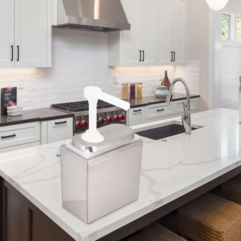 Dávkovač omáček do kuchyně, pumpa na omáčku, nástroj na dávkování dochucovadel pro domácí použití, restaurace, hotel 2L se základnou