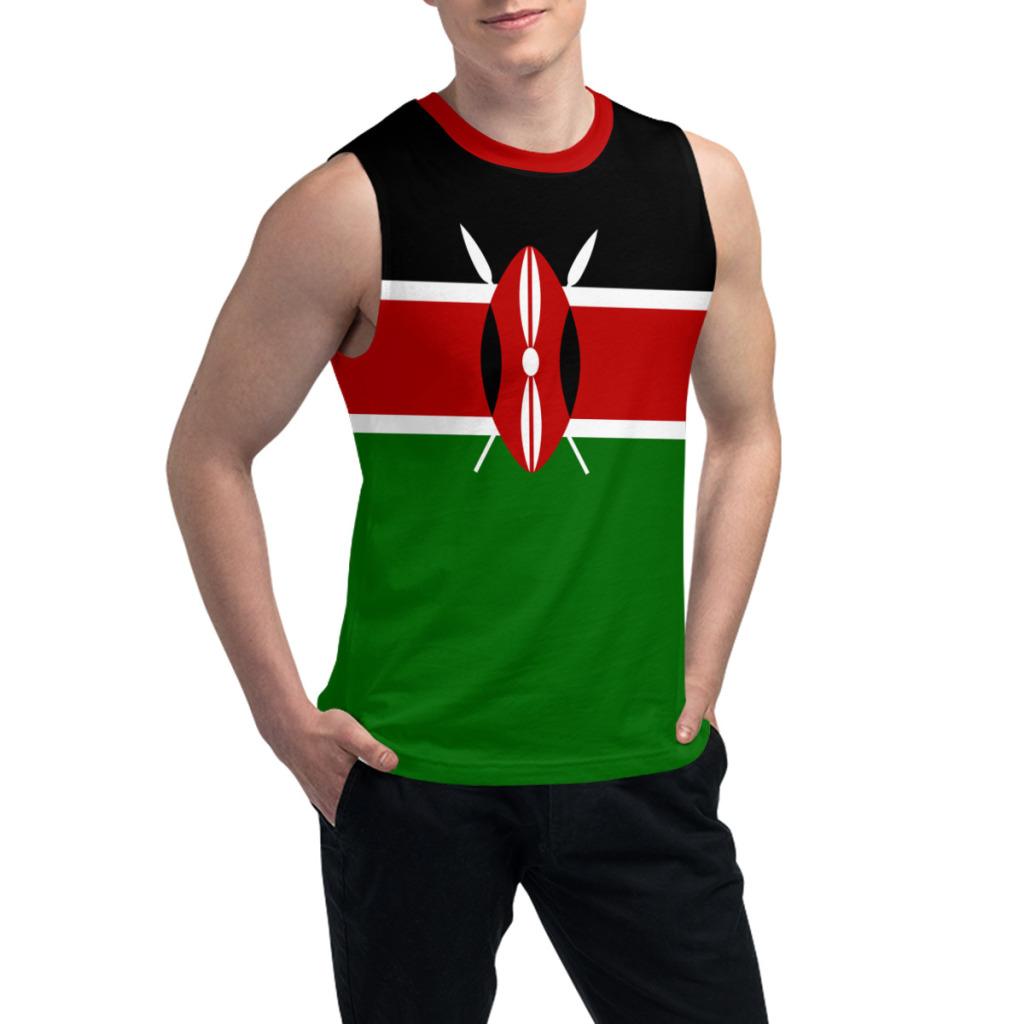 Sleeveless T-shirt Kenya Flag 3D Men's Boys Tshirt Gyms Tank Tops Fitness Joggers Basketball Training Vest