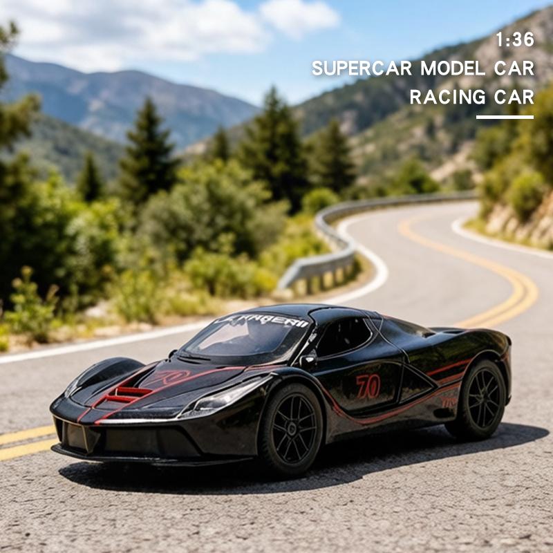 1/46 Alloy Car Model Simulation LaFerrari Racing SuperCar 3 Doors Open Vehicle Pull Back Car Ornaments Collection Toys For Gift