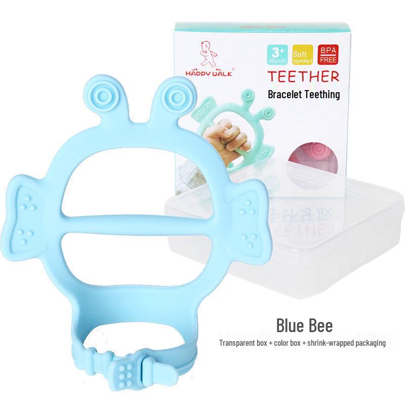

Корейский силиконовый прорезыватель и молярный стик для младенцев с успокаивающим дизайном в виде медведя и пчелы с наносеребром