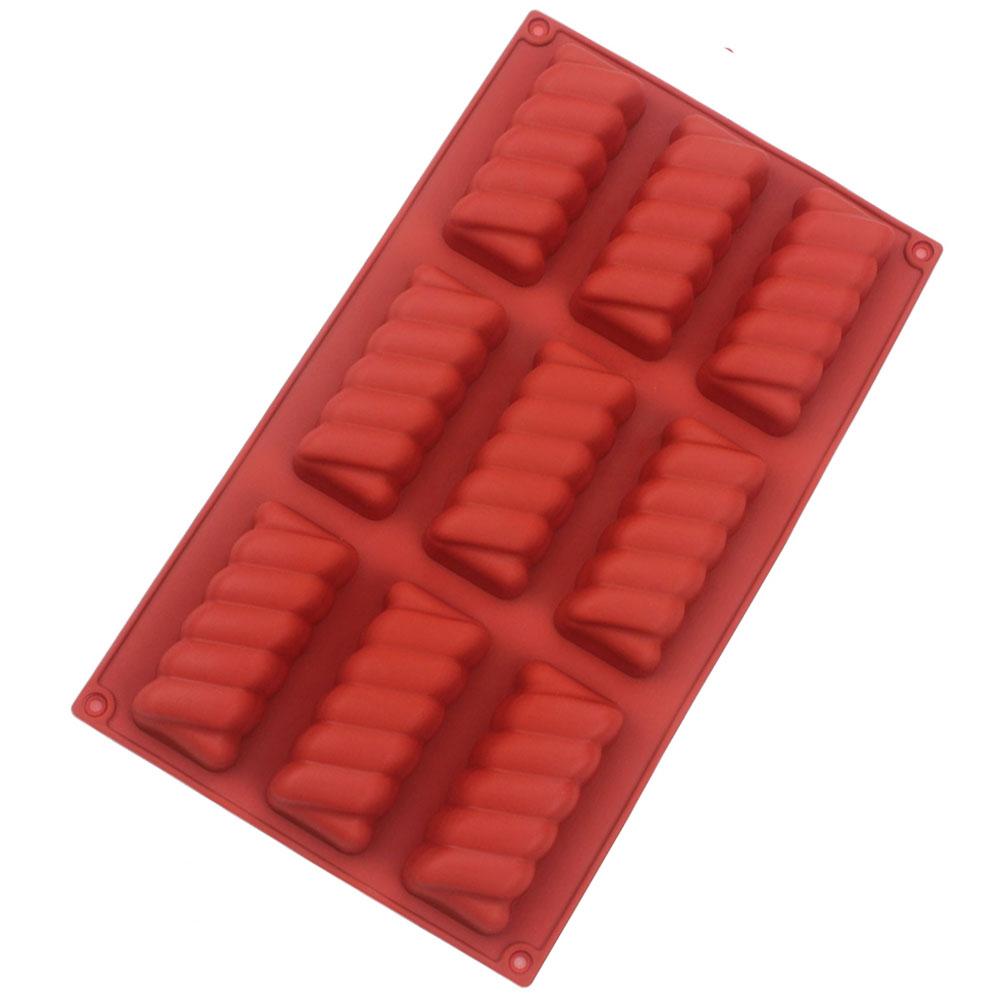 9 Holes Thread Silicone Chocolate Bar Mold Long Strip Mousse Dessert Biscuit Baking Mould Silicone Pastry Ice Grid Baking Tools