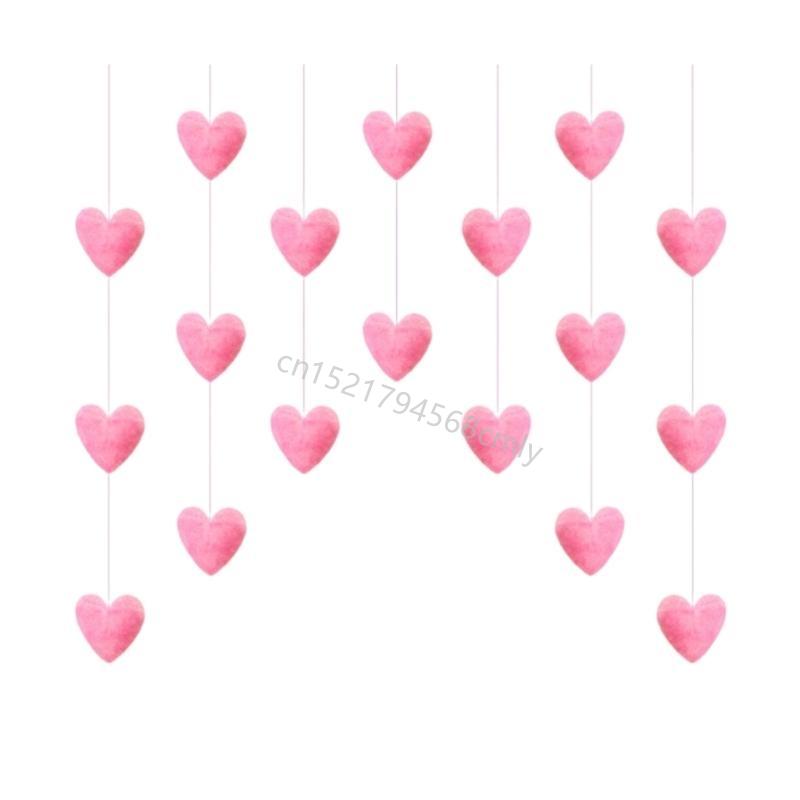 Heart Shaped Curtain Door Decoration Korean Lovely String Pendant Partition Door Decor with Hooks for Girls Room 6XDE