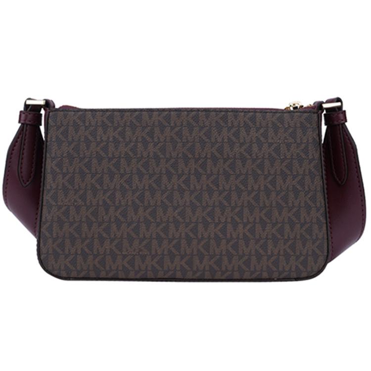New MICHAEL KORS Jet Set PVC Crossbody Bag Shoulder Bag Small Size Women's Brown & Burgundy 35S1GTVC3B-MERLOT