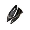 Rhinestone 5cm~ Inner Height Increase Single Shoes Women's New Small Night and Evening Beautiful Shoes French Giant Good-looking Pointed Women's Shoes