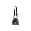 MLB Monogram Series Vintage Floral Print Letter Logo NY Yankees Polyester Bucket Bag Unisex Bags Black 3ABMS012N-50BKS