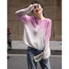 Artistic Gradient Wool Blend Relaxed Fit Knitted Sweater