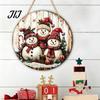 Xmas Door Hanger Christmas Wooden Hanging Sign, Gnome Snowman Angel Candle 2D Wood Plaque, Seasonal Wall Sign Vintage for Home Porch Holiday
