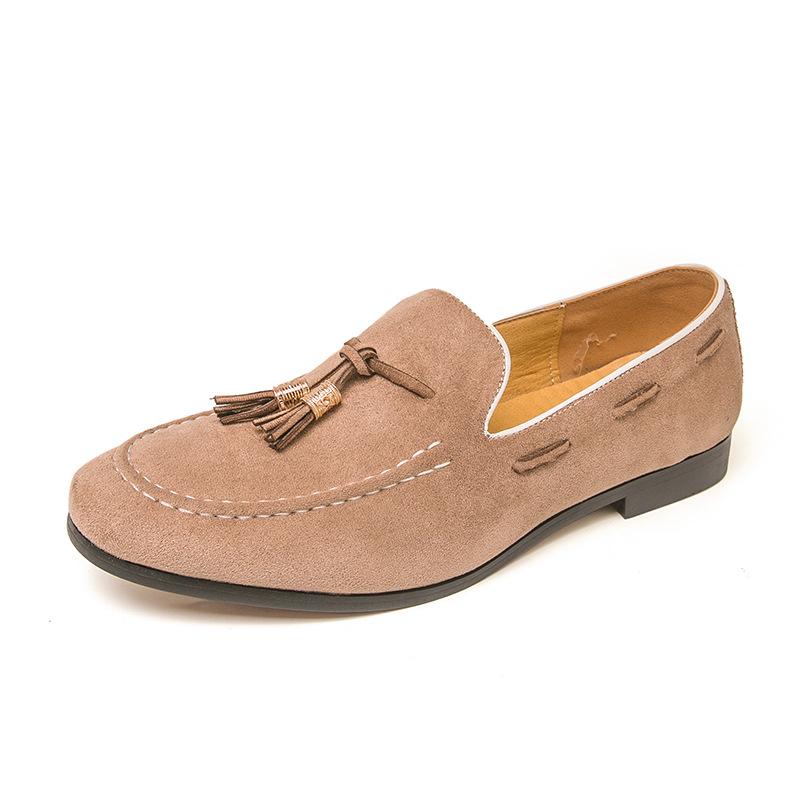 Men s Matte Leather Tassel Loafers - Slip-on Casual British Style, Large Sizes Available 40
