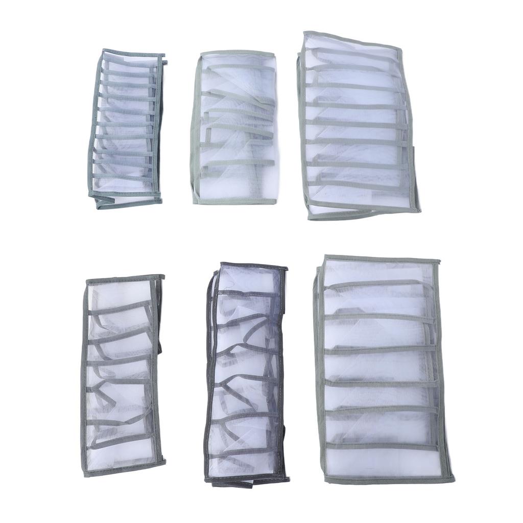 Folded Clothes Organizer Closet Compartmented Storage Box Clothes Separator Bag for Underwear Trousers Grey