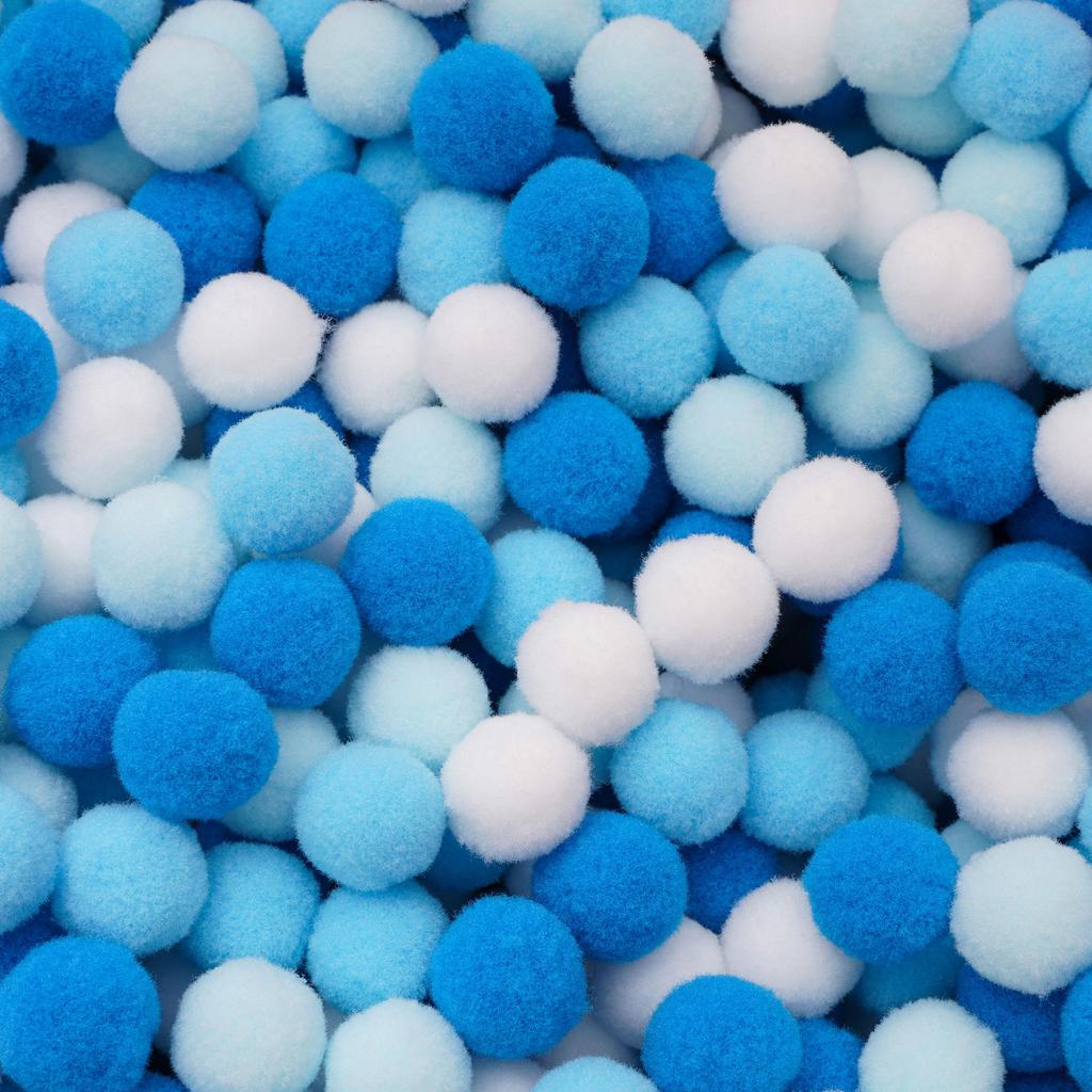20-200 Stück Bunte Pompon-Plüschbälle Gemischte Farbe Kreatives Kinder-Handarbeitsmaterial Glitzer-Schaumstoffball DIY Bastelbedarf