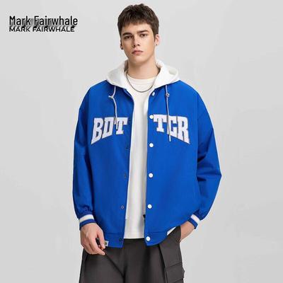 Mark Fairwhale Men's Hooded Baseball Jacket
