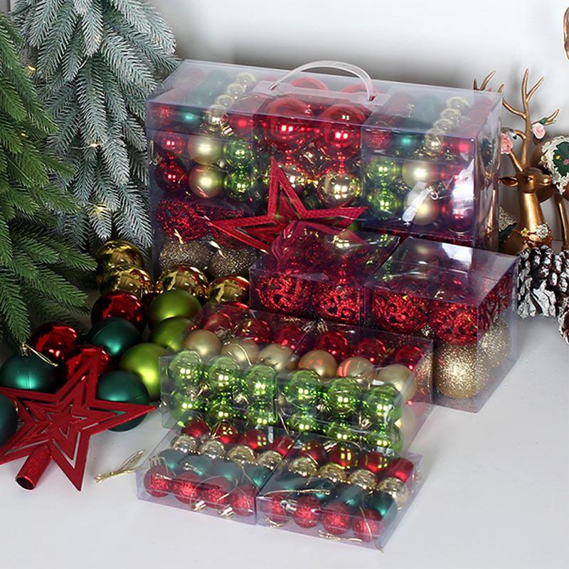 101-Piece Christmas Star Ornament Set: Electroplated Plastic Balls