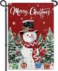 Merry Christmas Garden Ags for Outside 12x18 Inch Double Sided Xmas Snowman Garden Ag Winter Trees Ag for Outdoor Indo GGX