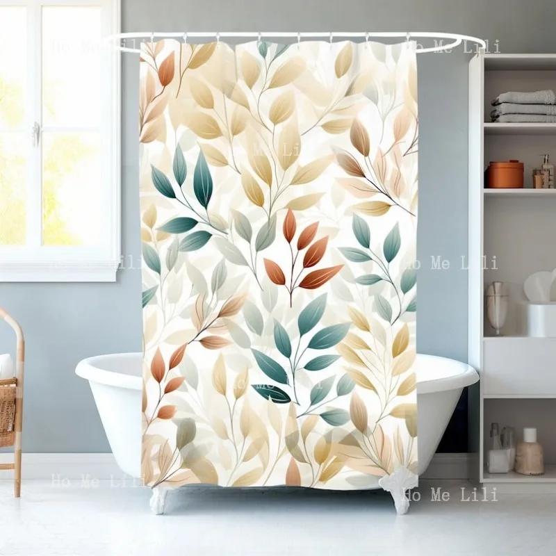 

Shower Curtains Bathroom Decor Housewarming Gift Minimalist Modern Design Leaf Pattern W60H190(CM)-1 Pcs