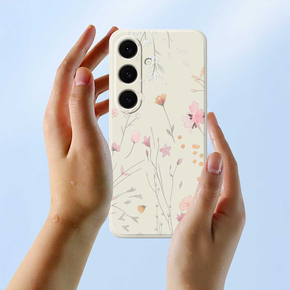 For Samsung Galaxy S25 FE Case Flower Pattern Printing Straight Edge TPU Phone Back Cover