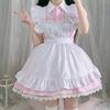Black and White Maid Dress Short Sleeve Cute Soft Girl Dress Sexy Cat Woman Uniform Suit