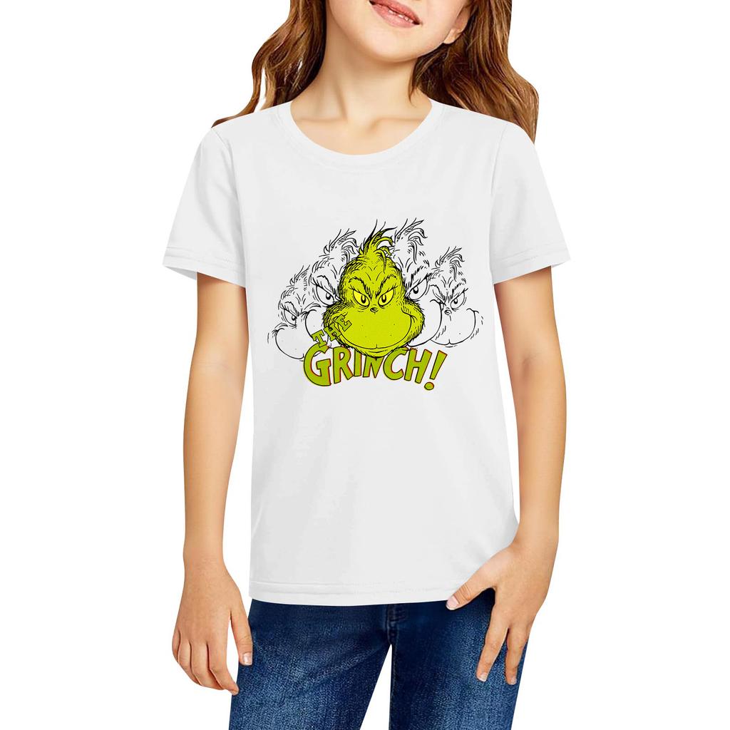 Fashionable Round Neck Short Sleeve Work Clothes Printed Tops For KID Summer Tops
