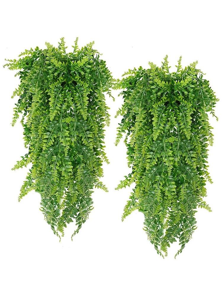 

2 шт. 90 см листья персидского папоротника лианы домашний декор комнаты подвесные искусственные растения пластиковые листья трава свадебная вечеринка настенный балкон декор