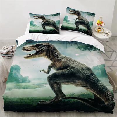 Copripiumino con Stampa Dinosauro 3D Kit Taglia King Singolo Queen Matrimoniale Federa in Fibra Ultrafine Nuovo Copriletto All'Ingrosso