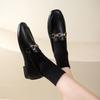 Fashion outer wear square head comfortable versatile loafers women's spring and autumn 2025 new popular commuter small leather shoes women