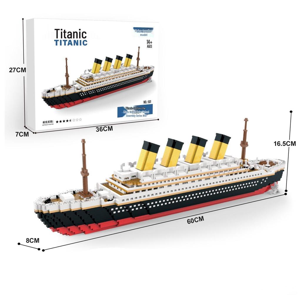 Nezha Model výletní lodi Titanic: Mikrostavební bloky s vysokou obtížností, kompatibilní s Lego