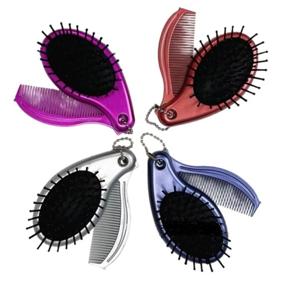 3-in-1 Foldable Hair Comb Mirror Foldable Air Cushion Comb Fashion Massage Comb