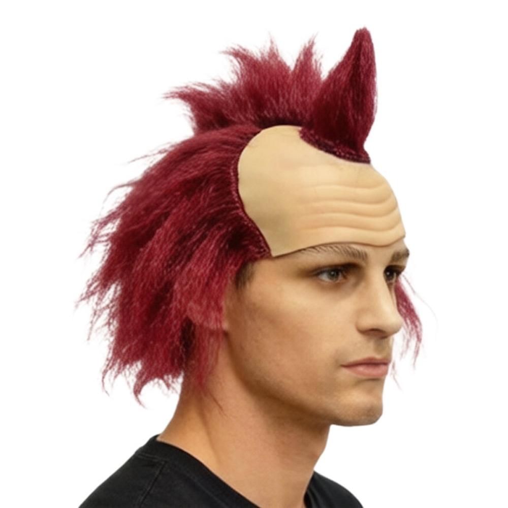 Punk Spiky Wig Headwear Cosplay Funny Fluffy Clown Bald Headpiece Mask Party Carnival Party Costume Props