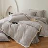 100% Cotton Brushed Bedding Set French Lace Embroidered Soft Breathable All Season Bed