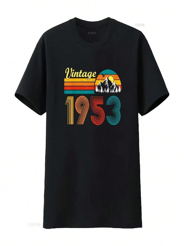 71th Birthday 71 Years Old Retro Vintage 1953 T Shirt Vintage Washed Top For Everyday Wear Stretched Soft Casual Homme