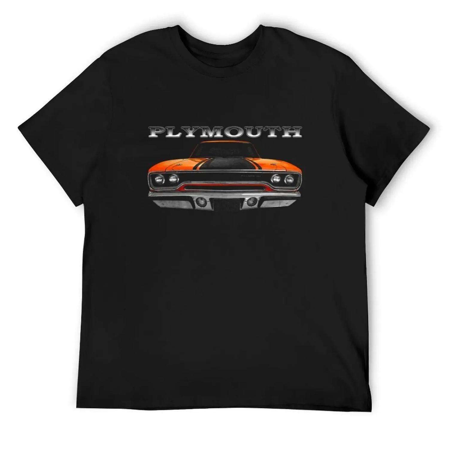 1970 Plymouth Road Runner Front Orange T-Shirt plus size clothes kawaii clothes Funny t-shirt tees mens funny t shirts S