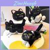 Adorable Original Bad Smiling Cow Cat Plush Keychain Cute Black Cat Accessory Gift
