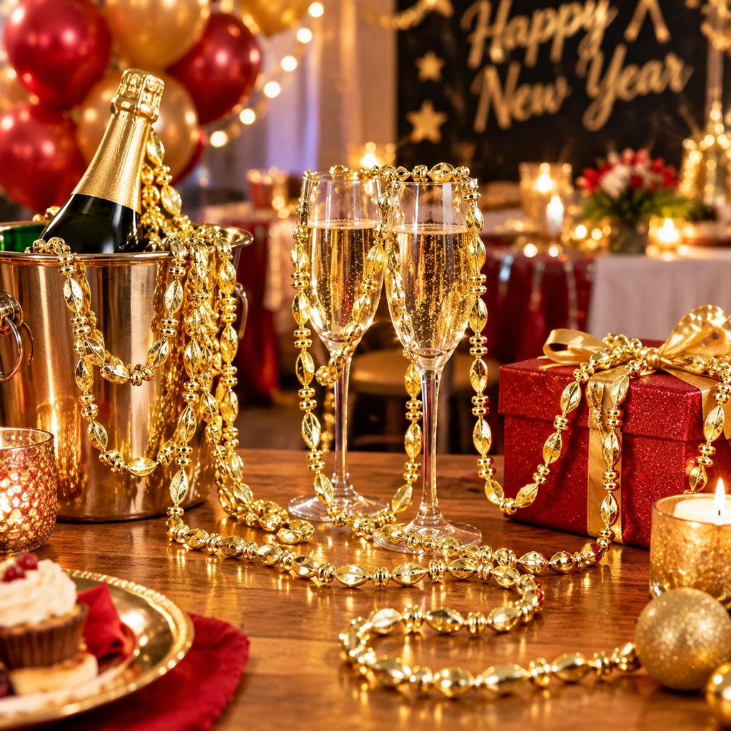 PET Electroplated Christmas Bead Garland