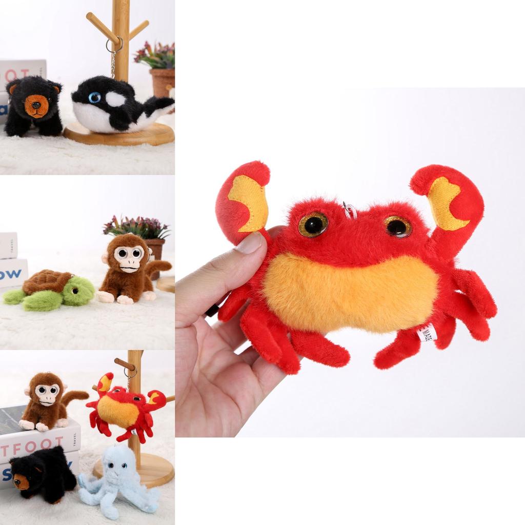 Underwater Animal Plush Keychain With Pp Cotton Filling For Girls Gift And Bag Decoration