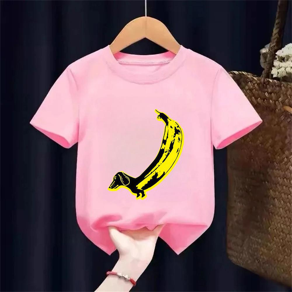 Dachshund Teckel Funny Cute Dog Animal TShirt Kid Girls Short Sleeve Summer Fashion Tshirt Casual Fashion Tee Shirt ONeck Tops