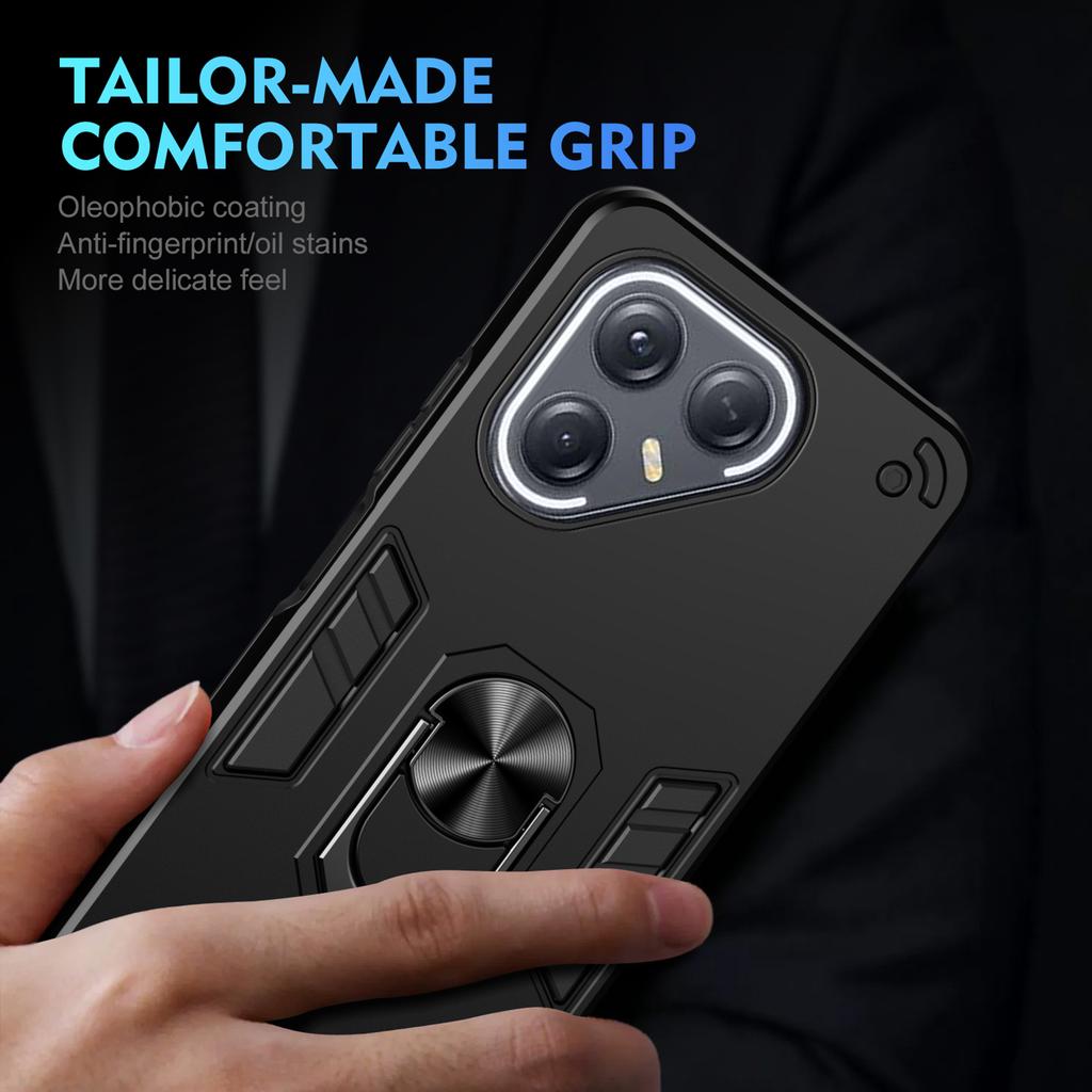 For TECNO Pova 7 Ultra 5G Case PC+TPU Drop Defend Phone Cover with Ring Kickstand