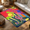 Unique Abstract Area Rug Modern Geometric Floor Mat Living Room Decor Home Accent Carpet Stylish Non-Slip Doormat