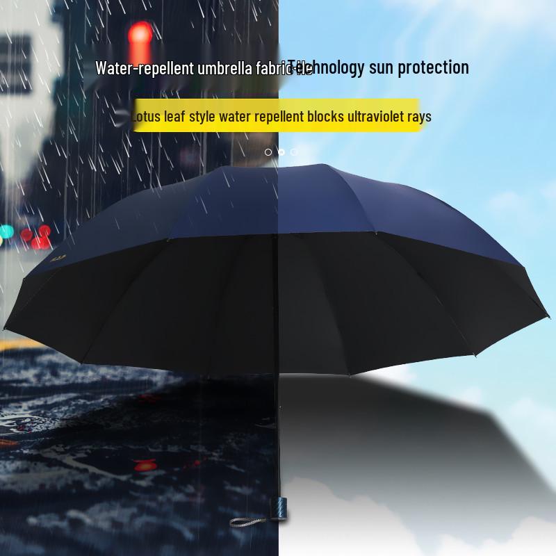 Large Folding Umbrella for Two or Three People with Sun Protection and Anti-UV Features