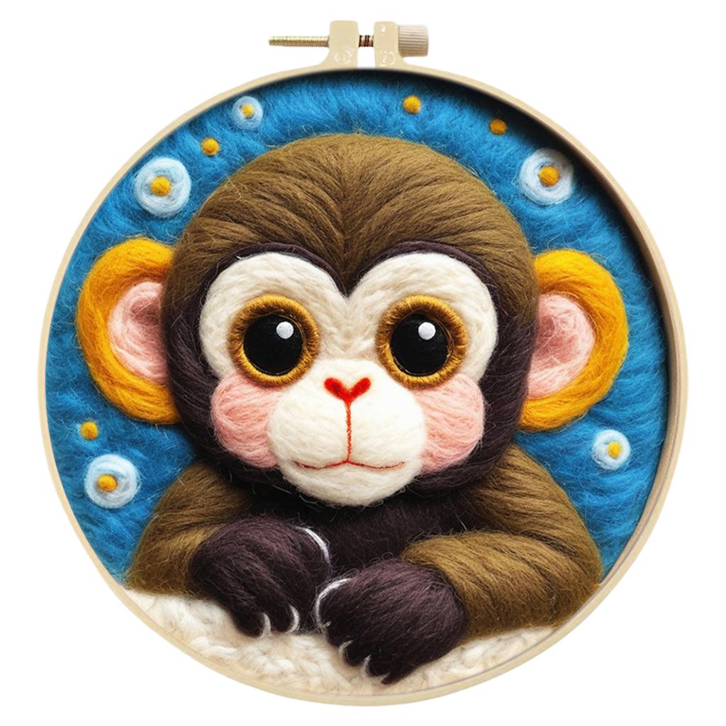 DIY Nadelfilz-Set Wollfilz Malerei Tier Serie 20cm Stickrahmen Anfänger Bastelset