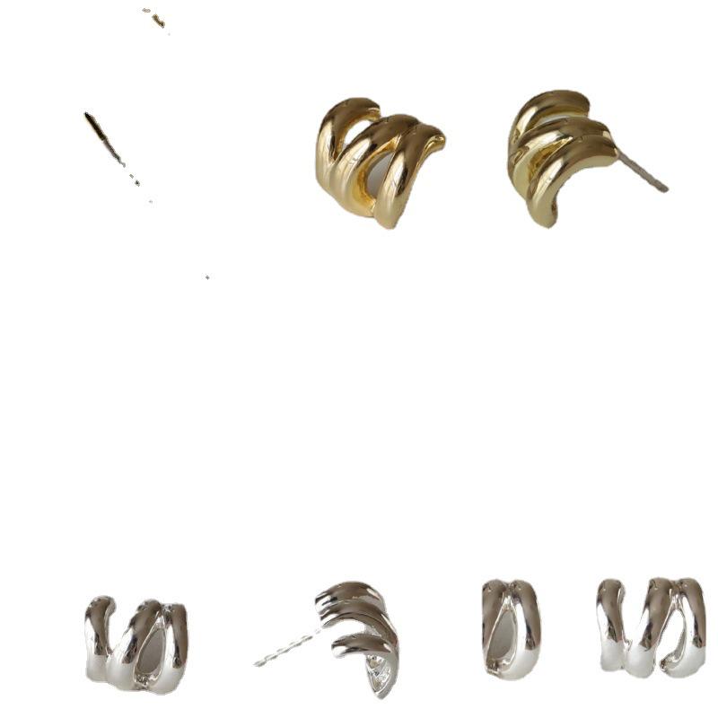 C-Shaped Line Stud Earrings for Women: Trendy, Artistic, and Cool Design