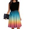 Women's Fashion Casual Lace-up Sleeveless Round Neck Splicing Short Dress