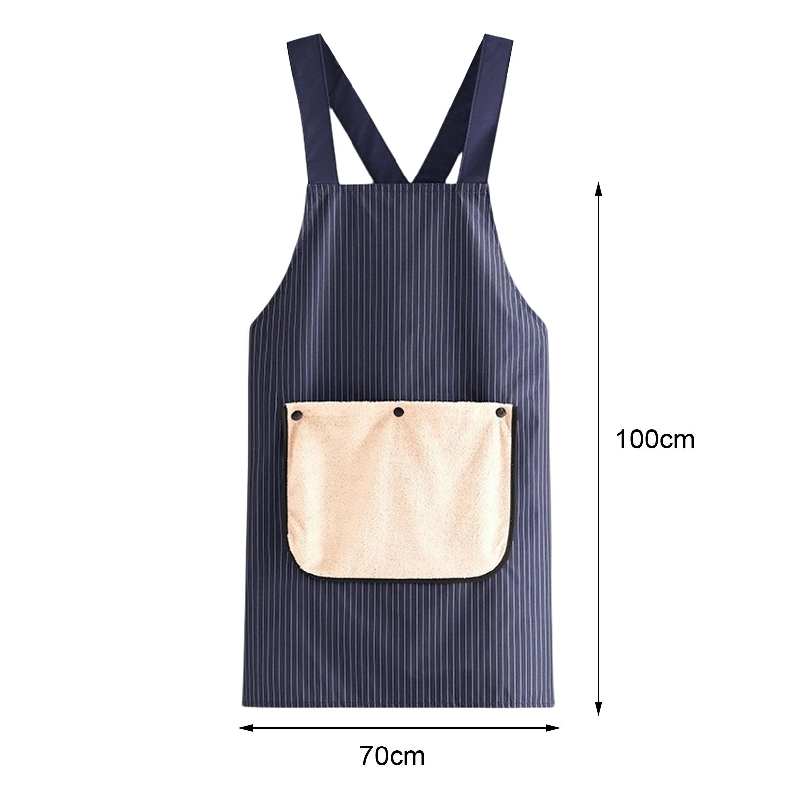

Waterproof Kitchen Apron Sleeveless Cross Back Chef Apron with Removable Hand Towel Easy To Clean for Men & Women Cooking Baking темно-синий