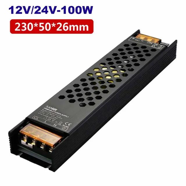 DC12V/24V 60W 100W 150W 200W 250W 300W Dimmable LED Driver Aluminum Triac & 0-10V Dimming Power Supply Lighting Transformer