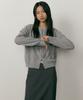 Lingseoul Gold Button Knit Cardigan-Gray