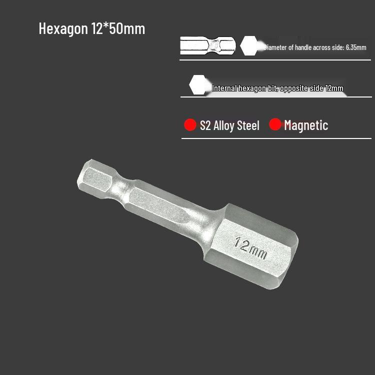 S2 Air Impact Hex Socket Bit Set, Pneumatic & Electric Screwdriver, 1/4 Strong Magnetic