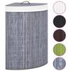 VidaXL Panier à linge d'angle Bambou Gris 60 L