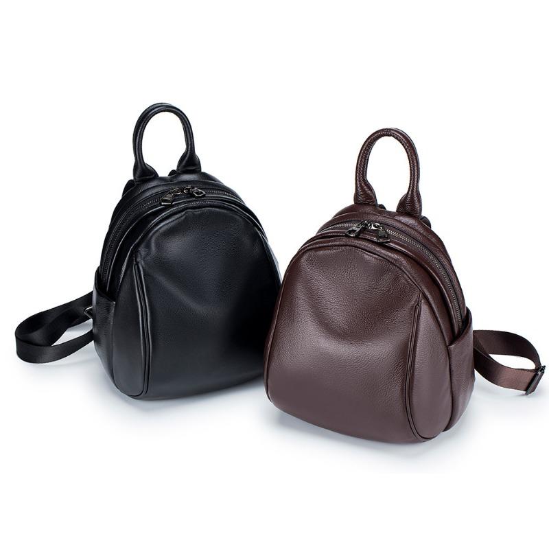 Backpack Women's Fashion Trend Simple Senior Sense Big Capacity Genuine Leather Soft Shell Small Backpack Commuter Bag