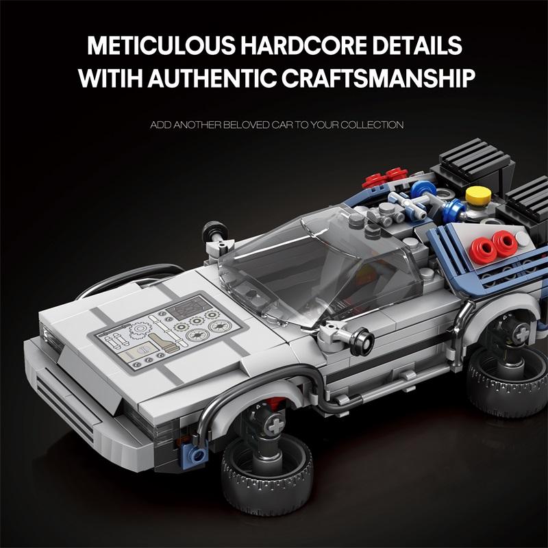 1:24 Blocos de Construção de Carros de Corrida de Filmes Clássicos Modelo MOC Carros Esportivos Brinquedos De Volta Para o Futuro Veículo Presentes de Festival para Meninos Crianças