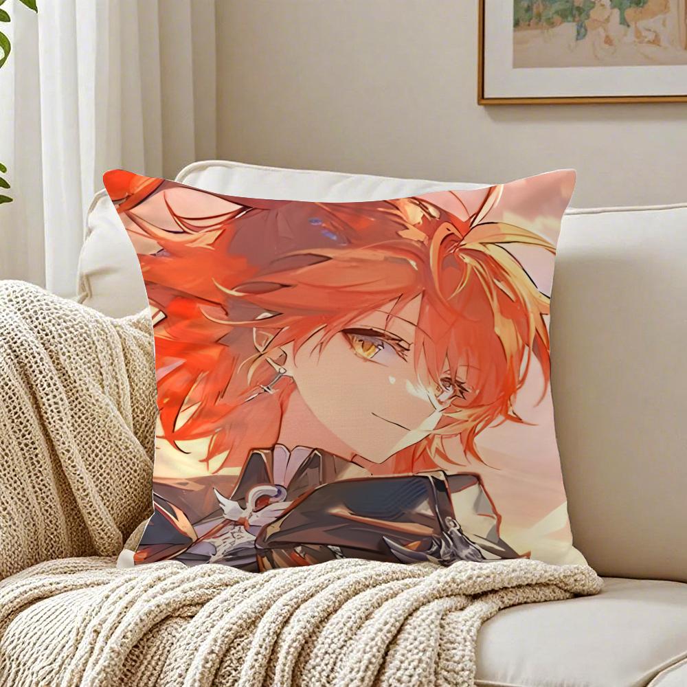 Trending Arknights Exusiai 2D Game Cushion Cover Pillowcase Antidustmite living Room Sofa Decor Cushion Room