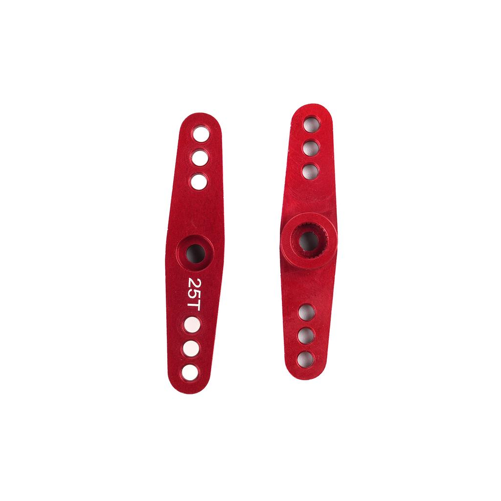 1/2/4PCS Red Aluminum Alloy Metal Servo Parts 3-hole Steering Arm 25T For Standard Servos 25T Metal Swing Horn Arm Accessories