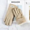 2020Sheepskin Fur Gloves Women Thickened Winter Warmth Outdoor Windproof Motorcycle Riding Color Leather Finger Gloves